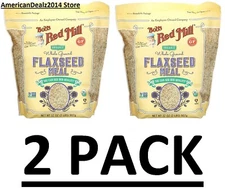 2 PACK - Bob's Red Mill Organic Whole Ground Flaxseed Meal 32 oz (Total 64 oz)