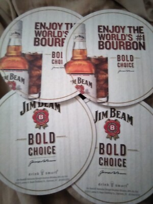 Vintage Jim Beam Coasters (4) - Enjoy The World's #1 Bourbon