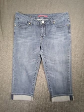 Vigoss Women’s Capri Denim Jeans 9 (34x19) Cuff Stretch