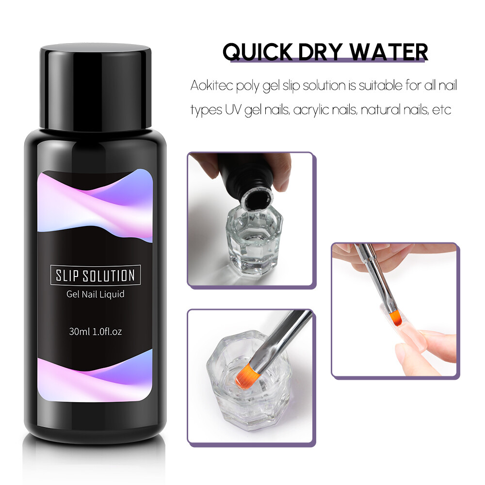 Aokitec Polygel Slip Solution Polygel Nail Liquid 1 oz Professional