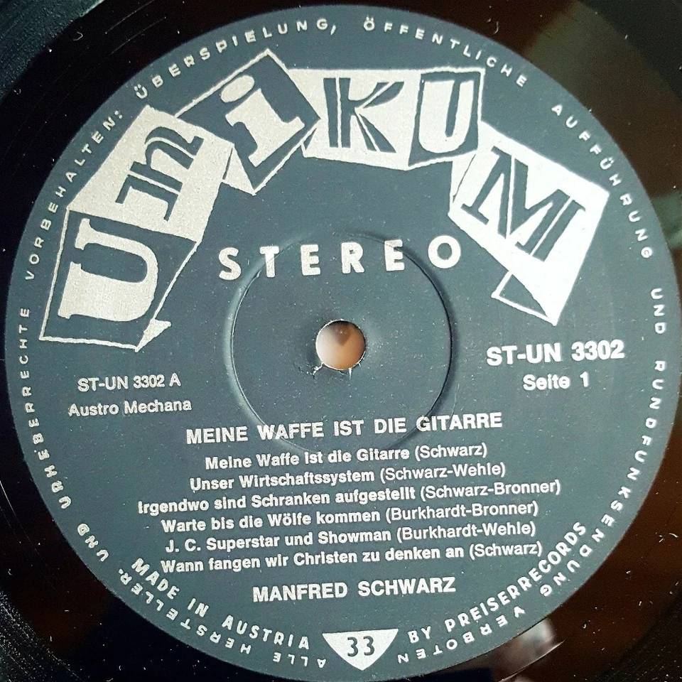 LP @ Manfred Schwarz @ Meine Waffe ist die Gitarre @ Austria Unikum @ Top Zust. - Bild 3 von 4