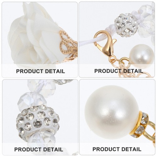 1pc Non-slip Phone Lanyards Crystal Beads Flower Hand Wrist Strap Short String - Zdjęcie 9 z 12