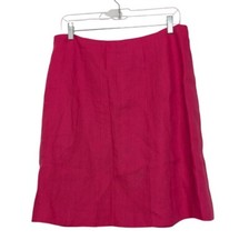 Talbots Irish Linen Skirt Womens Size 14 Pink Spring Lightweight Preppy Coastal