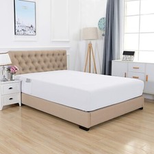 Image of 1000 Thread Count Egyptian Cotton Fitted Sheet White Solid UK Double Size