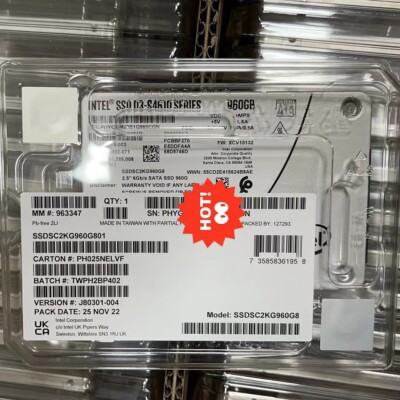 Intel S4510 960GB SSD Solid State Drive SATA 6Gb/s 2,5'' SATA 3 SSDSC2KG960G8