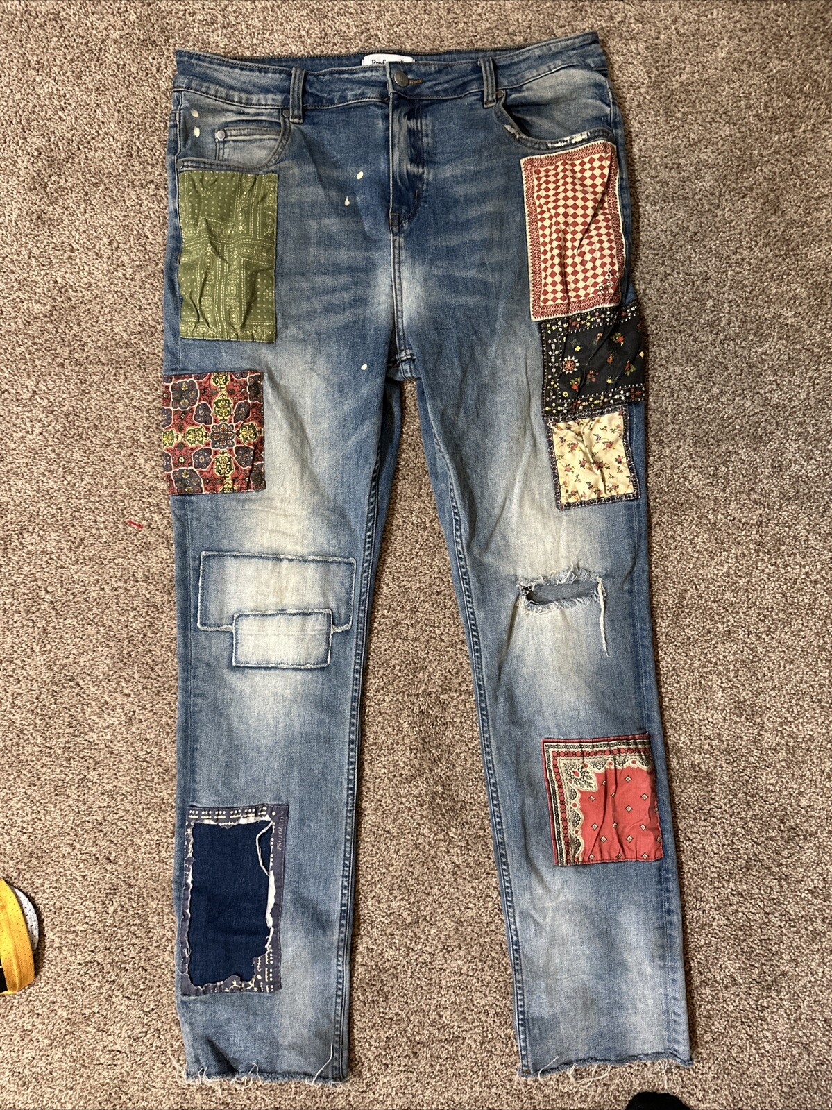 Profound Patchwork Distressed Paint Splatter RAW … - image 1