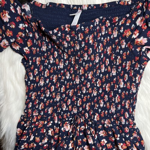 Xhilaration Juniors Girls sun dress size large blue floral print - Picture 3 of 11
