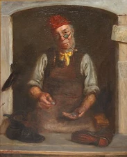 ALBERT WILLIAM HOLDEN-British Realist-Original Signed Oil-Shoemaker Portrait