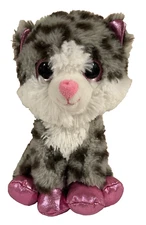Hugfun International Gray White Pink KITTEN CAT Plush 9" Stuffed Animal