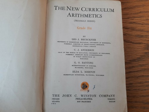 The New Curriculum Arithmetics Grade Six Leo J Brueckner 1935 Hardcover - Picture 8 of 12