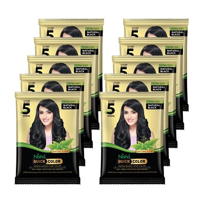 Nisha Quick Haarfarbe, 5 Minuten Haarfarbe für Frauen & Männer, Ammoniakfreie...