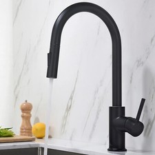 Kitchen Single Handle Sink Faucet Pull Down Sprayer Matte Black Sink Mixer Tap