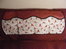 Handmade Quilted Table Runner Topper dresser scarf cardinal holiday 42"x17"