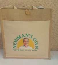 Newman's Own Tote Burlap Shopping Bag Reusable by Bag Makers