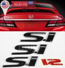 3 4.3 X 1 Black Si Emblem Decal Sticker Badge For Civic Trunk Fender Lip 3 4.3 X 1 Black Si Emblem Decal Sticker Badge For Civic Trunk Fender Lip