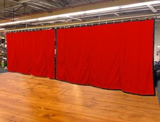 Lot of 2 Red Curtain/Stage Backdrop, Non-FR, 8 H x 15 W