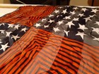 Echo Patriotic Stars Stripes Red Navy Design 100% Silk Scarf Square Vintage — photo 4