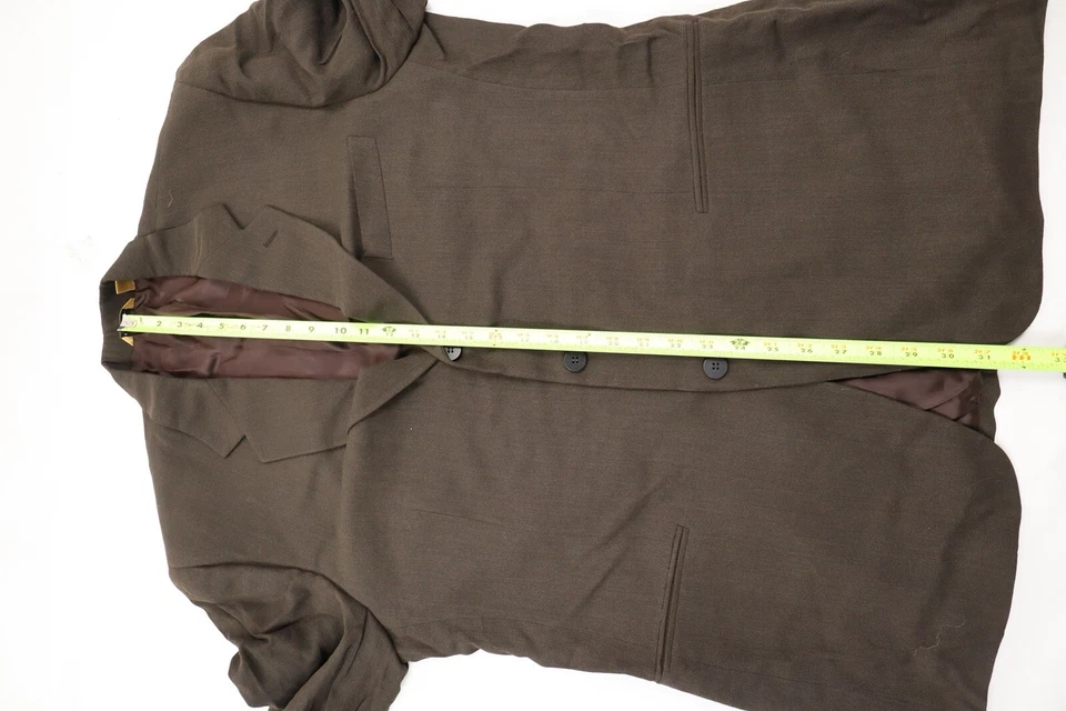 Donna Karan Hombre 44R Marrón Lana Italiana 3 Botones Traje Chaqueta Foto 4 de 4