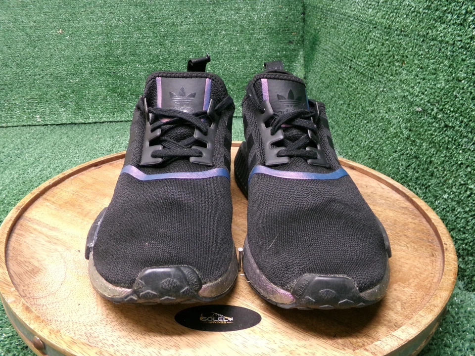 Adidas Men's NMD R1 FV8732 Black Eggplant Athletic Sneakers Shoes Size 12 US - Image 2 of 4