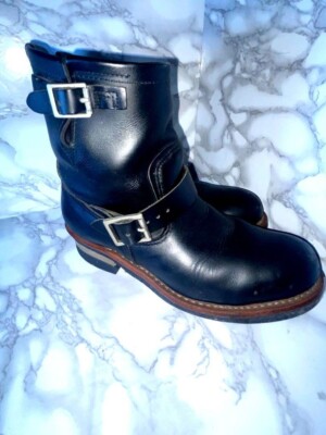 Red Wing 2268 PT91 Engineer Boots Men's US9D Black Leather Buckle