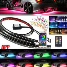 4x 5050 Rgb Led Strip Under Car Tube Underglow Underbody System Neon Lights Kit