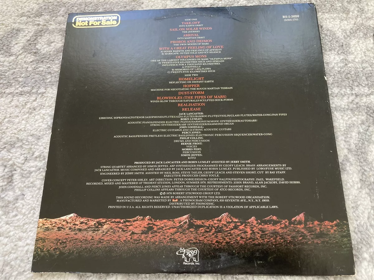 Jack Lancaster And Robin Lumley “Marscape” RSO Vinyl LP Promo Copy 1976