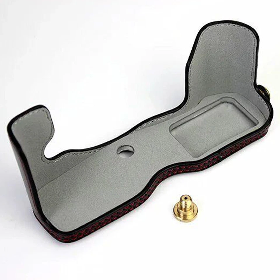 For Olympus PEN-F Digital Camera Genuine Real Leather Protector Half Case Grip - Image 3 of 4