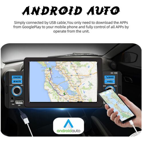 Radio de coche única 1 Din 5" pantalla táctil MP5 reproducción de coche, enlace espejo automático Android - Imagen 3 de 12