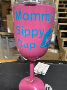 pink yeti wine glass