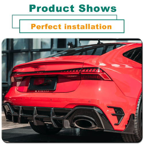 Aletas traseras de carbono Flaps Splitter Canards se adapta a Audi RS7 Sportback 2019-22 - Imagen 4 de 11