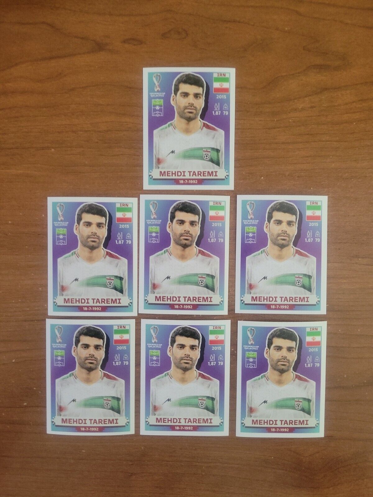 2022 3R Qatar World Cup FIFA - E07 IRAN SOCCER TEAM Sticker Promo Medhi  Taremi