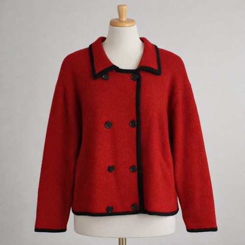 Luxury Herman Geist Red Wool Jacket SZ Large Hong Kong Quiet Luxury Statement