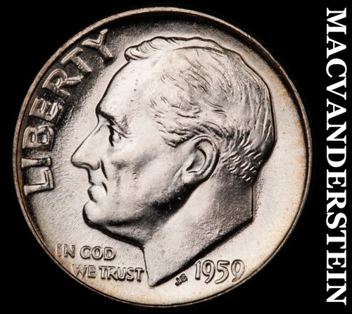 1959 Silver Roosevelt Dime - Choice Gem Brilliant Unc  Lustrous  #i7028
