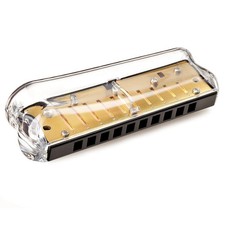 TURBOLIDS HARP COVER TWO-PIECE SNAP ON HARMONICA COVER PLATES CRYSTAL ICE