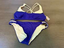 NEW blue green   L SPACE    two piece swimsuit bikini size large