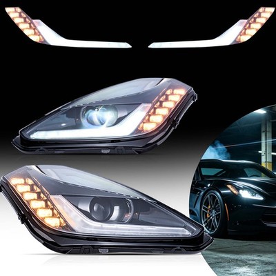 2*VLAND Voll-LED-Scheinwerfer-Einheit für Chevy Corvette C7/Z06 Baujahre 2014 19