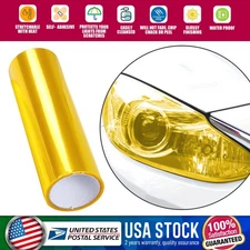 1.9-5.8sqft Headlight Taillamp Gold Yellow Lens Vinyl Protection Film For Buick