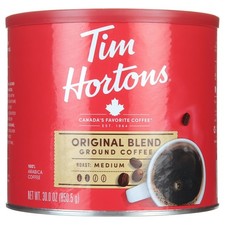 Tim Hortons Original Blend Ground Coffee, 100 Arabica Medium Roast, 30 oz