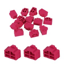 RJ45 Port Duct Covers Caps Silicone for RJ45 Female End, Rose Red 25pcs