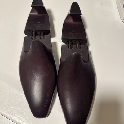 BERLUTI Paris Brown Wooden Carved Luxury Shoe Trees Shape Holder Size 9