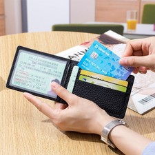 Genuine Leather Bifold Card ID Holder Slim Wallets For Men Women RFID Blocking