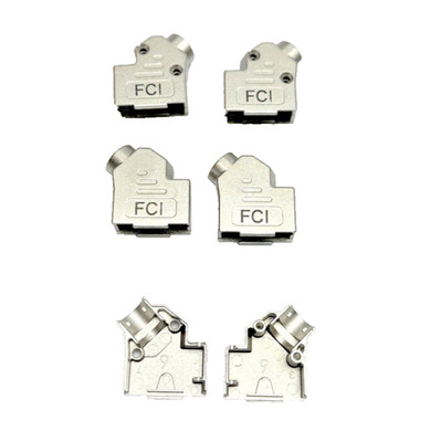 Lot Of 5, Amphenol FCI 8655MHR Series Die Cast Zinc Angled D-Sub Connector