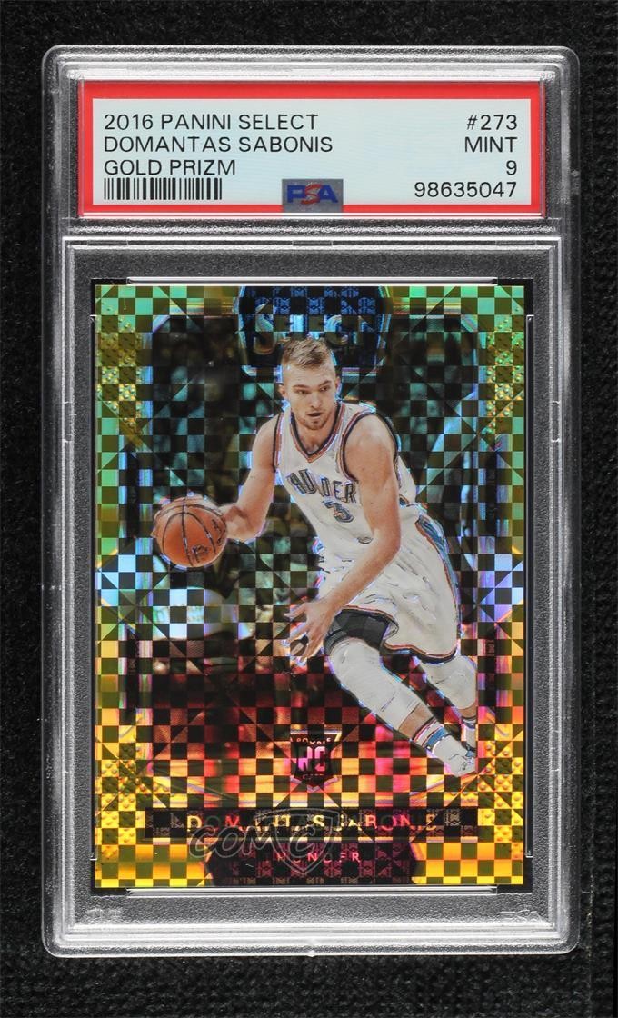 2016 Select Courtside Gold Prizm 4/10 Domantas Sabonis PSA 9 MINT Rookie RC fi6