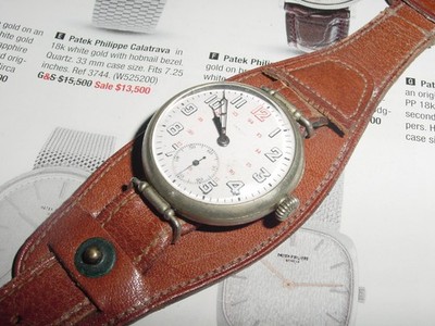 vintage antique WW1  ZENITH Trench Watch ( 3X Signed)