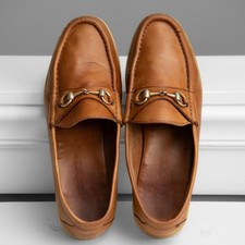 Gucci Men 10.5 Horsebit Loafers Brown Leather Quiet Luxury Old Money Minimalist