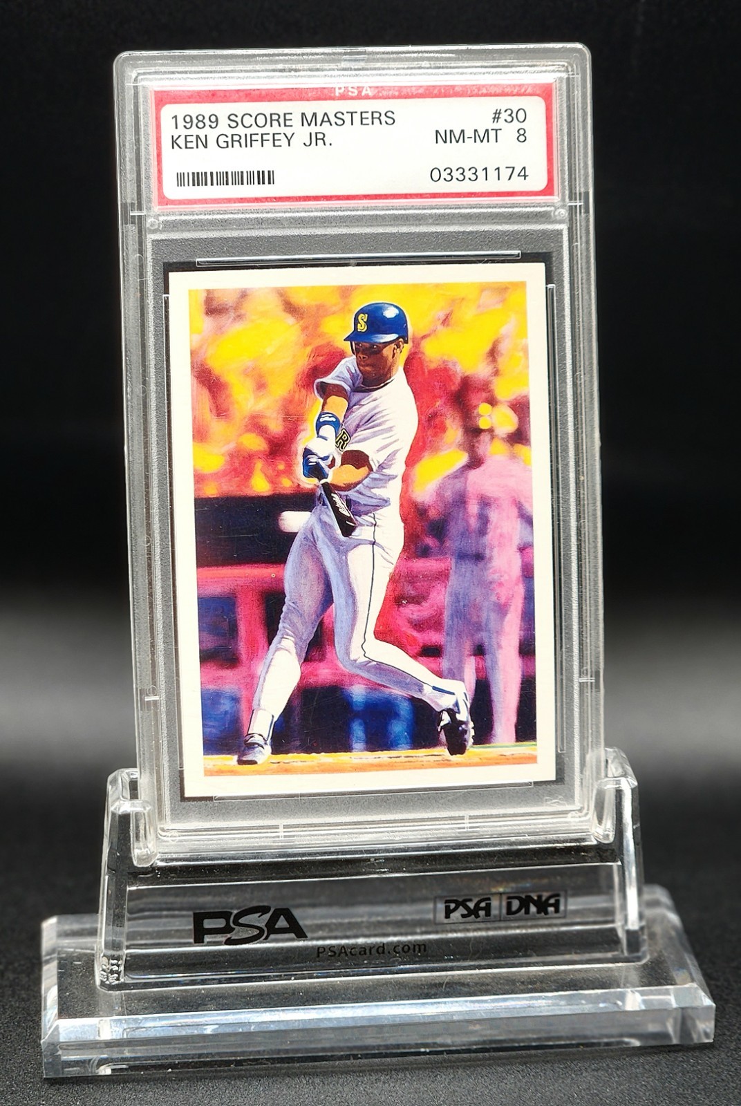 KEN GRIFFEY JR 1989 SCORE SCOREMASTERS PSA 8 NM-MT GRADED MLB ROOKIE CARD RC #30