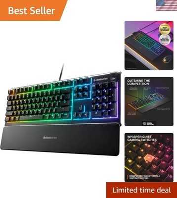 Apex 3   Whisper Quiet RGB Gaming Keyboard with Magnetic Rest & Water Resistance