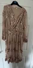 Rose Gold Sequin Dress Size L