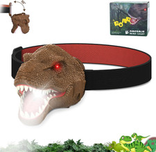 Dinosaur Headlamp for Kids Flashlight Led Headlights Roar Silent Mode, T-Rex D