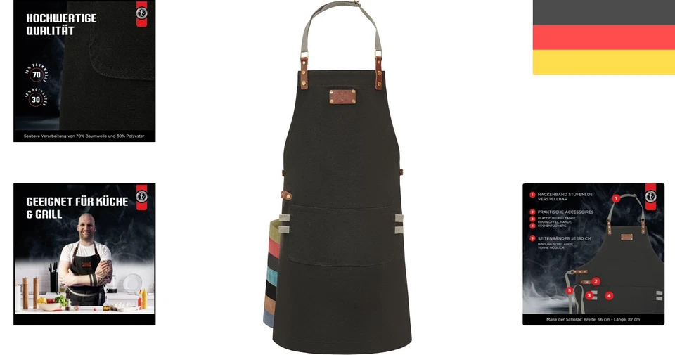 Ess-Nische Koch- & Grillschürze für Herren & Damen - Praktische Geschenkidee - Bild 2 von 4